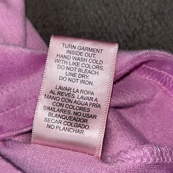 Juicy Couture Size L Purple Pink Velvet Embellished Short Sleeve Crop Top - Picture 5 of 6